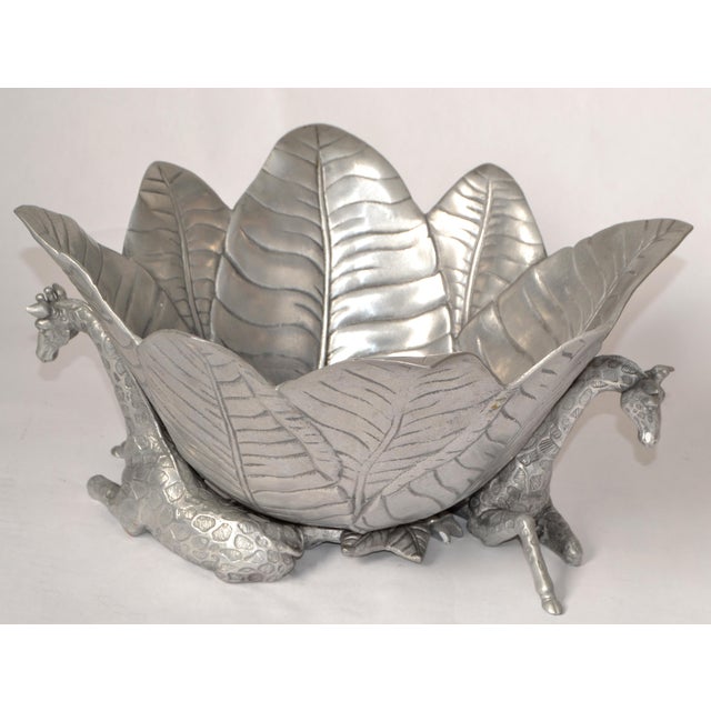 2000 - 2009 Arthur Court 2004 Safari Collection Giraffe Ice Bucket Aluminum Wine Cooler For Sale - Image 5 of 14