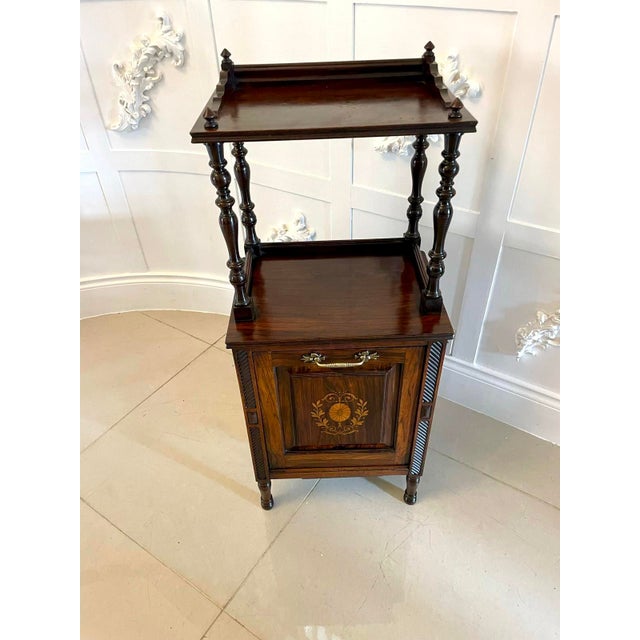 Antique Victorian Rosewood Marquetry Inlaid Coal Box, 1880s For Sale - Image 16 of 16