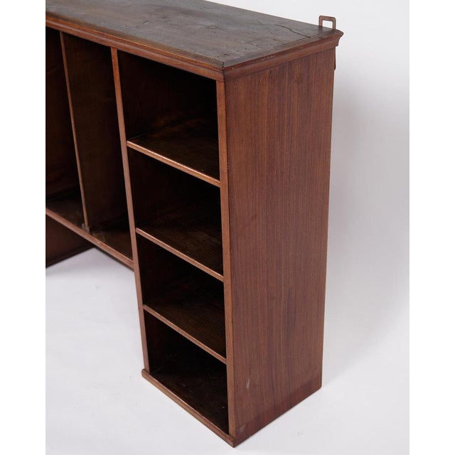 Wall-Hung Bookcase with Shelf Sections in Hand Polished Mahogany, 1890s For Sale - Image 4 of 10