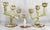 - Original 1970's Set of Italian Onyx Candelabras - Includes 2 Stepped Candelabras with 3 Tulip Candle Holders & 1 Center...