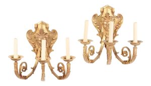 Mid 19th Century French Neoclassical Style Gilt Bronze Sconces - A Pair