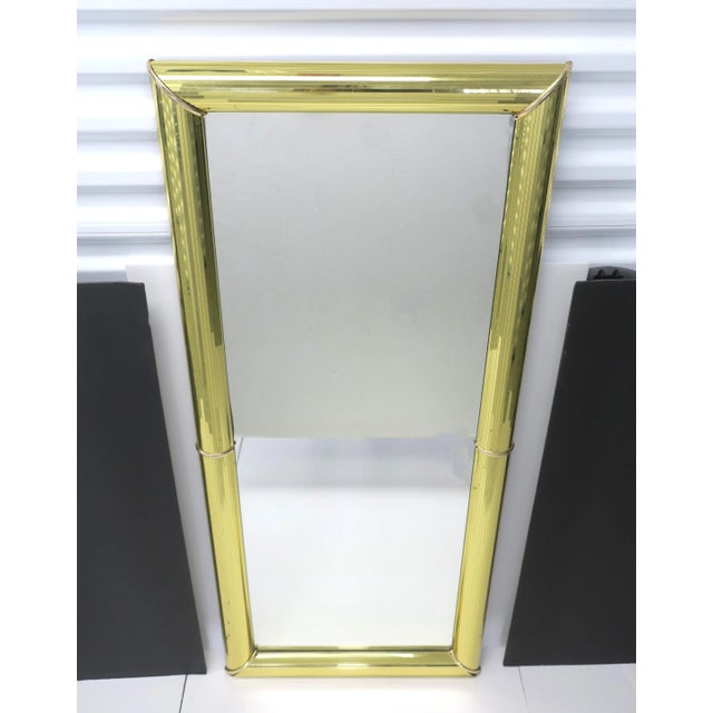 Postmodern 80s Modern Disco Gold Full Length Wall or Floor Mirror For Sale - Image 3 of 11