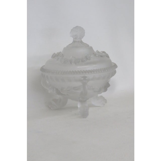 Portieux Vallerystahl Satin Argonaut Shell Frosted Glass Candy Dish 4505b For Sale - Image 17 of 18