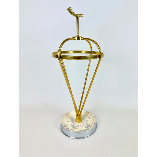 Mid-Century Modern Austrian Aluminium and Brass Umbrella Stand, 1960s For Sale - Image 6 of 11