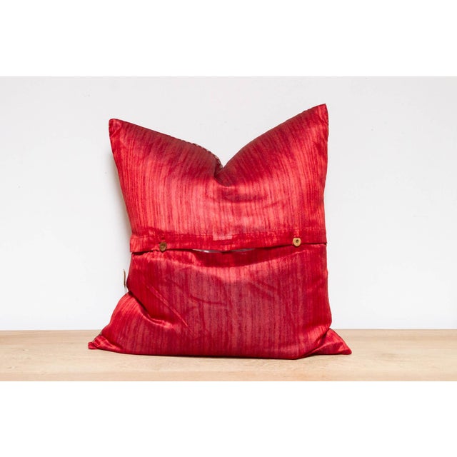 Sangria Festive Silk Euro Pillow Cover For Sale In Los Angeles - Image 6 of 7