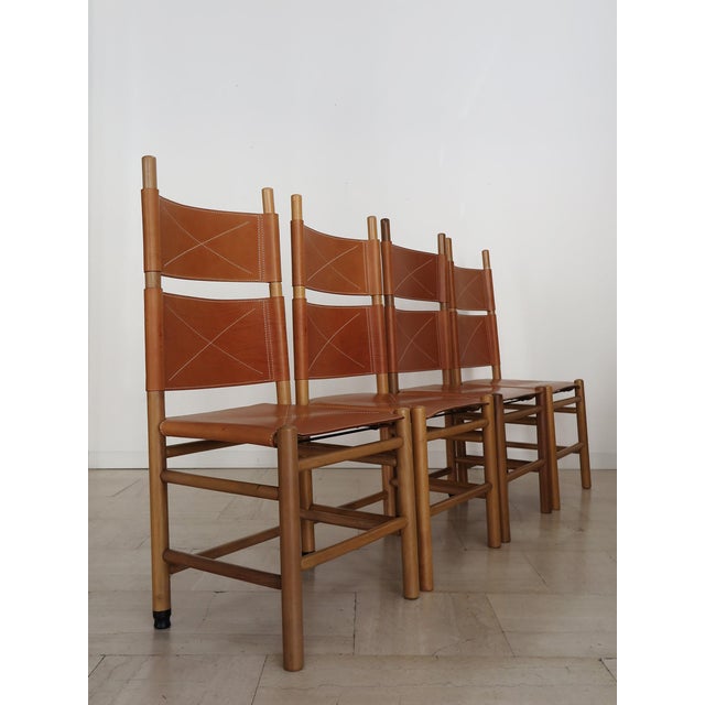 Mid-Century Modern Kentucky Chairs by Carlo Scarpa for Bernini, Italy, 1970s, Set of 4 For Sale - Image 3 of 18