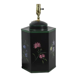 Vintage English Style Hexagonal Tea Caddy Table Lamp