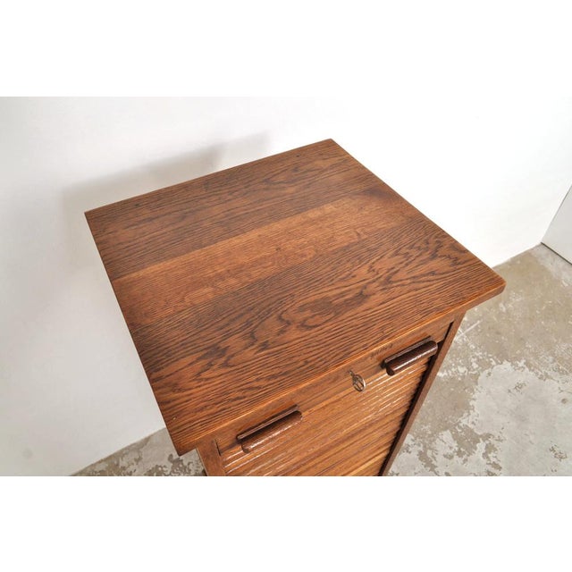 Antique Roller Door Cabinet in Oak, 1900s For Sale - Image 10 of 13