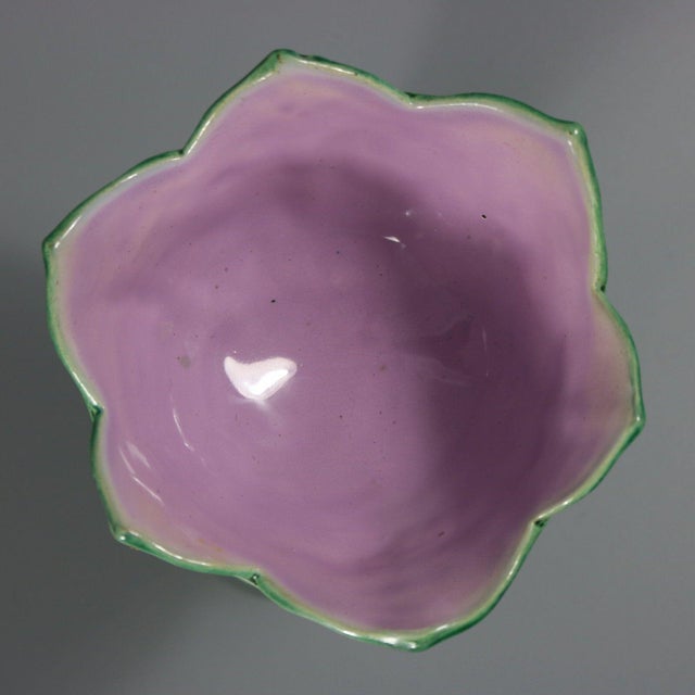 Green George Jones Majolica Lily Sweetmeat Dish For Sale - Image 8 of 13
