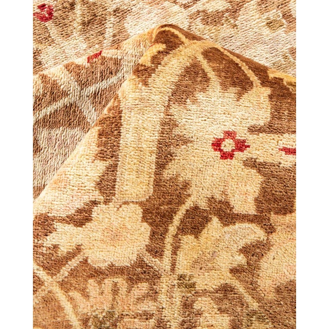 Textile Vintage Traditional Hand Knotted Wool Area Rug, Gold - 7'10" X 10'0" For Sale - Image 7 of 9