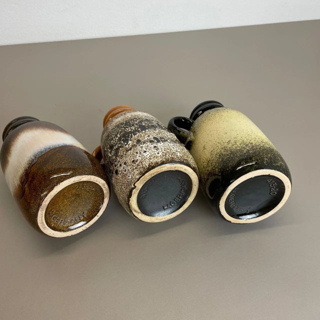 Pottery Fat Lava 413-20 Vases from Scheurich, 1970s, Germany, Set of 3 For Sale - Image 15 of 18