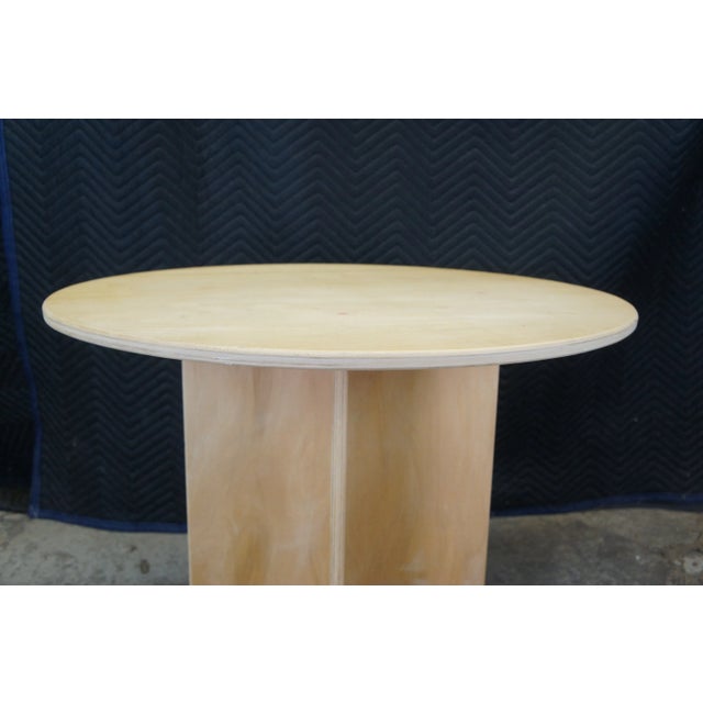 Mid 20th Century Mid 20th Century Vintage Round Mdf Side Accent Dining Table For Sale - Image 5 of 7