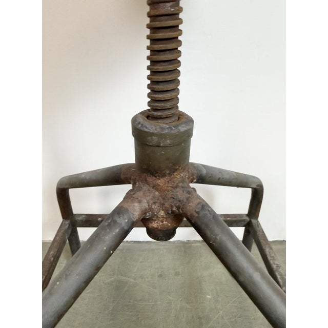 Industrial Iron Adjustable Swivel Stool, 1960s For Sale - Image 16 of 18