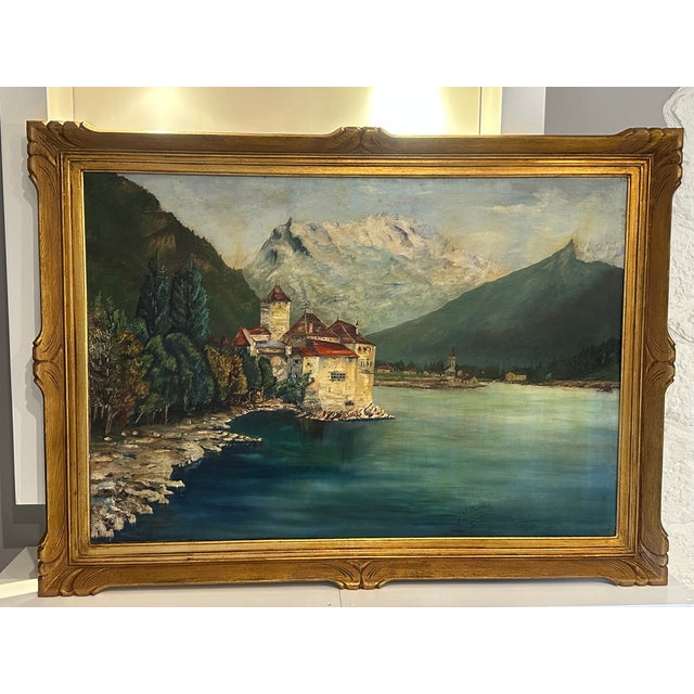 Swiss Artist, Chillon Castle, 1913, Canvas For Sale - Image 8 of 13