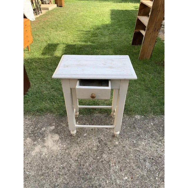 Small Hungarian White Side Table, original condition!