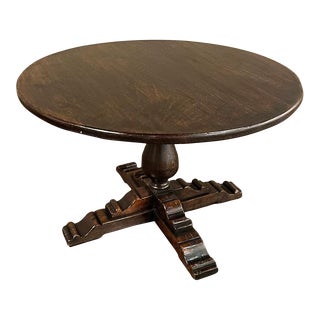 Rustic Mid-Century Country French Pedestal Breakfast ~ Game Table For Sale
