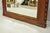 Wood Antique Victorian Carved Oak Wood Ribbon Crest Beveled Glass Wall Mirror For Sale - Image 7 of 10