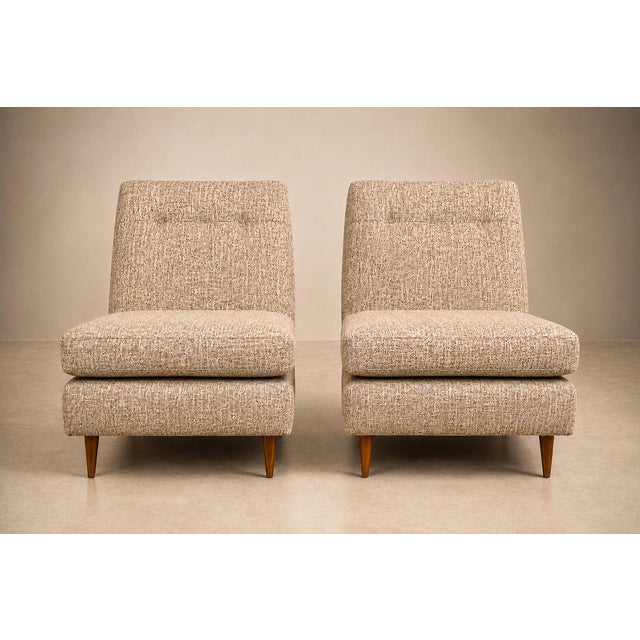 Pair of “L” Lounge Chairs in Caviúna & Textured Bouclé by Joaquim Tenreiro, 1958 For Sale - Image 14 of 18