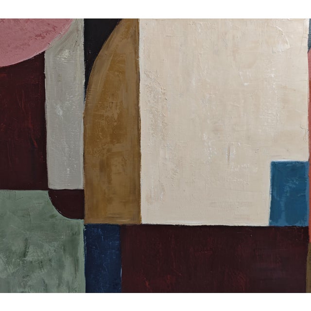 Paint Attraction, Contemporary Geometric Abstract Oil Painting, Framed by Sophie Dumont For Sale - Image 7 of 9