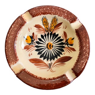 1970s Vintage Henriot Quimper Hand-Painted Ceramic Ashtray For Sale