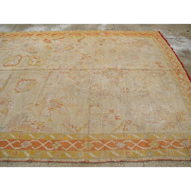 Galerie Shabab Collection Early 20th Century Handmade Turkish Oushak Gallery Carpet For Sale In New York - Image 6 of 10