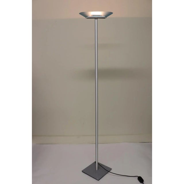 Mid Century Modern Floor Lamp With Murano Aqua Glass Chairish