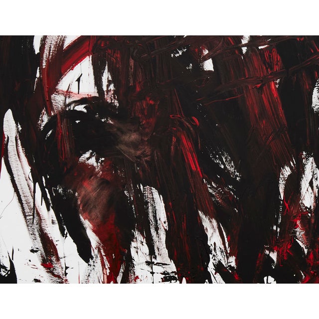 Textile "Doing Vertical Strokes / Night 1" Original Large Abstract Painting by Simon Findlay For Sale - Image 7 of 7