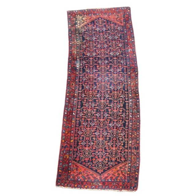 Oriental Runner Rug in Dark Blue & Red Shades For Sale - Image 9 of 9
