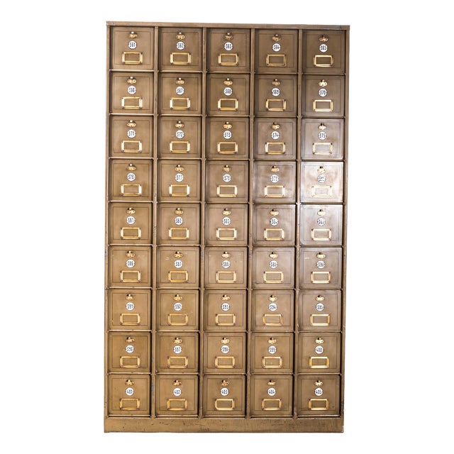 Vintage French Industrial Metal Cabinet, 1920s For Sale