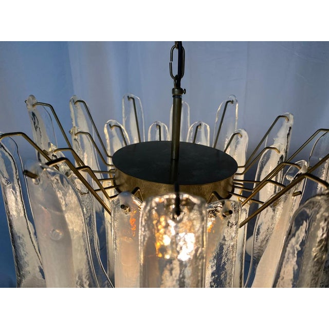 Metal White Petal Chandelier in Murano Glass, 1990s For Sale - Image 7 of 18