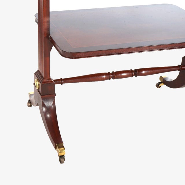 Wood Baker Regency Style Mahogany & Brass Two-Tiered Server Signed, Early 20th Century For Sale - Image 7 of 8