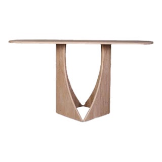 Manchot Travertine Console Table 59" For Sale