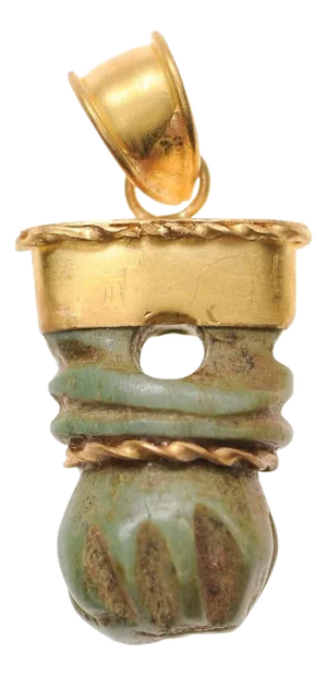 A Carved Roman Figa Fist with 21K Accents