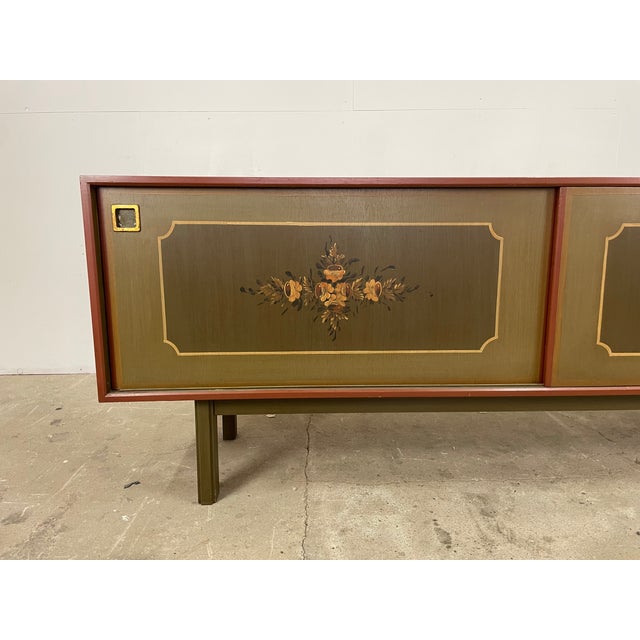Mid-Century Modern Low Sideboard in Oak with Sliding Doors from Omann Jun Møbelfabrik, Denmark, 1960s For Sale - Image 3 of 12