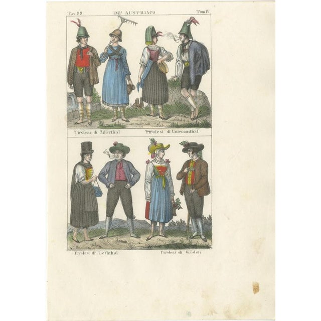 Tyrolean Costume of the Zillertal, 1842, Paper For Sale - Image 3 of 8