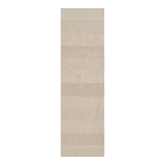 Pure Salt Koukila Stripe Ivory Hand Woven Linen Runner, 2'6" X 8' For Sale