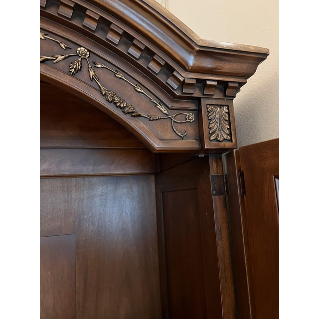 French Late 20th Century Ej Victor French Louis XVI Style Wood and Cane Armoire For Sale - Image 3 of 12