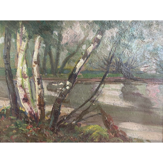 Impressionist Mid 20th Century Diminutive Framed Landscape Oil Painting For Sale - Image 3 of 10
