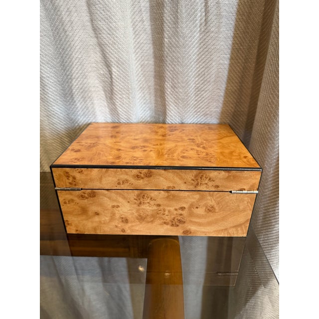 Vintage burlwood and black detail laquered box.