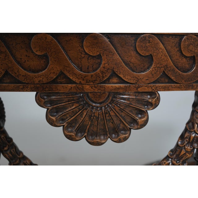 Maitland Smith Marble Top Rams Head Regency Console Table For Sale - Image 13 of 15