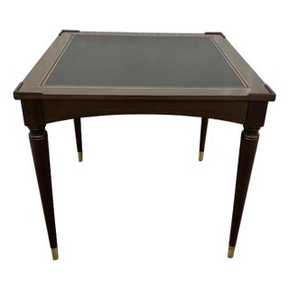 Vintage Leather Top Game & Card Dining Table by Fine Arts Furniture Co. For Sale
