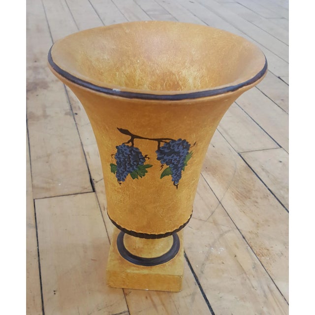Yellow Sarreid Yellow and Grapes Vase For Sale - Image 8 of 8