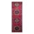 Vintage Turkish Runner, Hand-Knotted Wool, Geometric Design, Red & Navy, 3' x 7' For Sale
