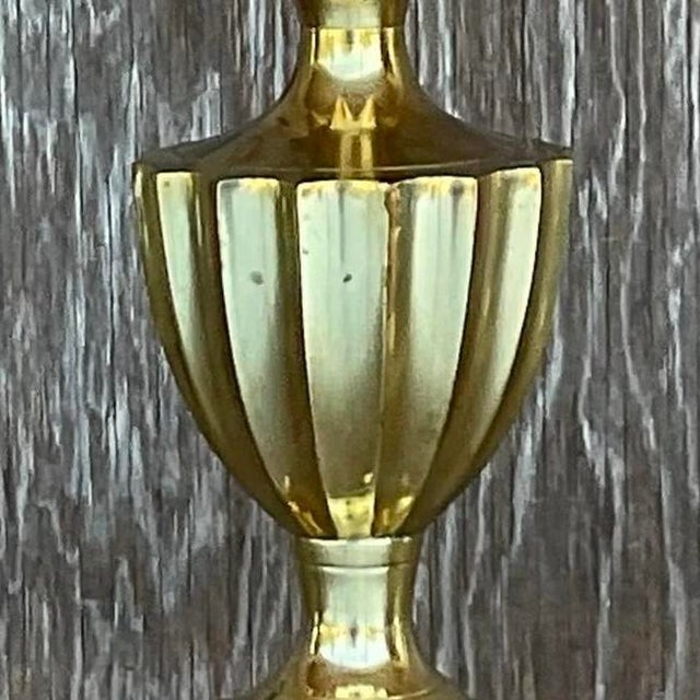 Vintage Regency Petite Brass Pineapple Lamp For Sale - Image 9 of 14