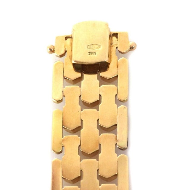 Mid 20th Century Mid 20th Century Flex Bar 18k Yellow Gold Link Bracelet For Sale - Image 5 of 5