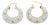 Carved White Jade and 14k Yellow Gold Hoop Earrings, A Pair For Sale