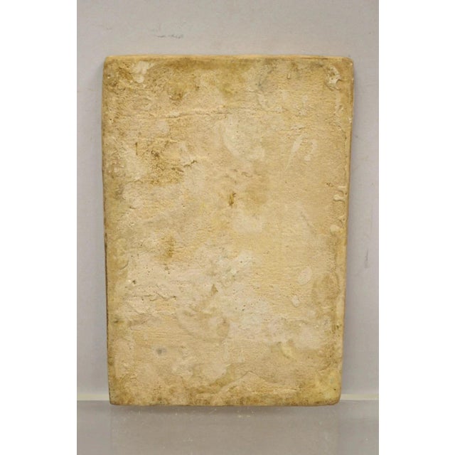 Yellow Antique Persian Iznik Qajar Style Ceramic Yellow Pottery Tile Loving Couple B C5 For Sale - Image 8 of 10