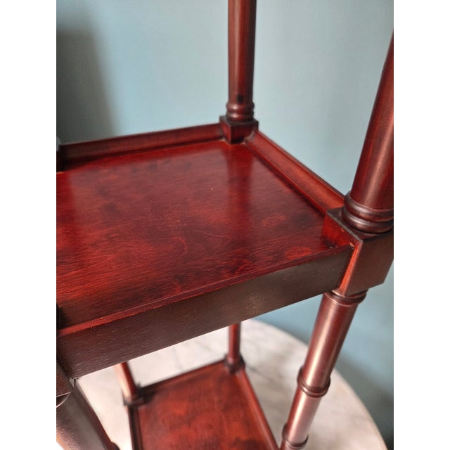 3 Tiered Faux Bamboo Stand Pedestal - 2 Available For Sale - Image 11 of 14