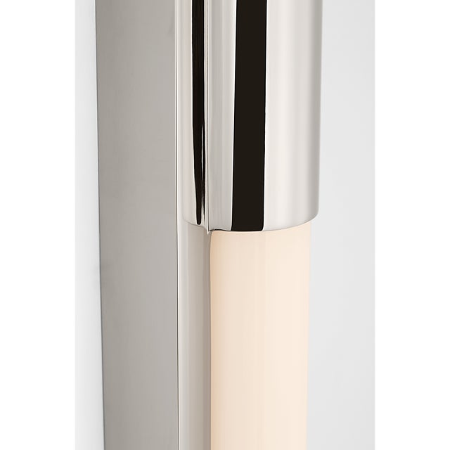 Visual Comfort Ian K. Fowler for Visual Comfort Signature Ellington 32" Slimline Bath Light in Polished Nickel with White Glass For Sale - Image 4 of 7
