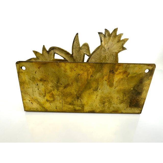 Vintage Brass Pineapple Wall Rack With Hooks, Hollywood Regency Key Holder For Sale - Image 9 of 10